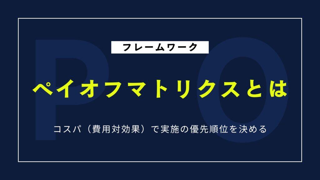 【図解】ペイオフマトリクス｜コスパ（費用対効果）で実施の優先順位を決める