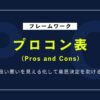 プロコン表の作り方｜意思決定を助けるフレームワーク