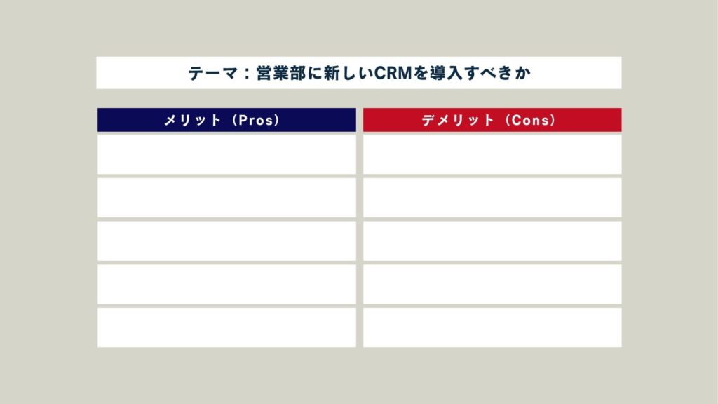 比較したいテーマを明確にする