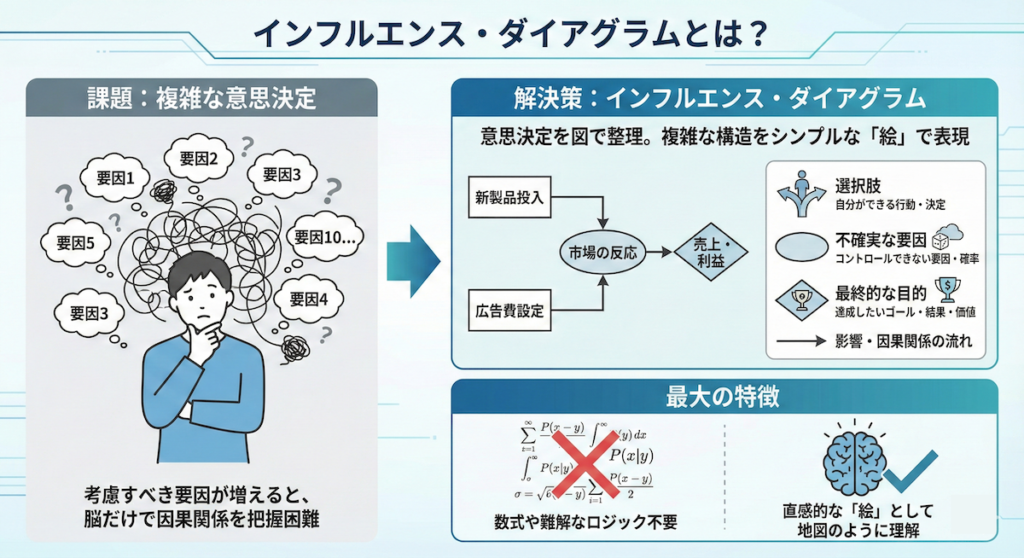 インフルエンス・ダイアグラムとは「意思決定を図で整理するための手法」