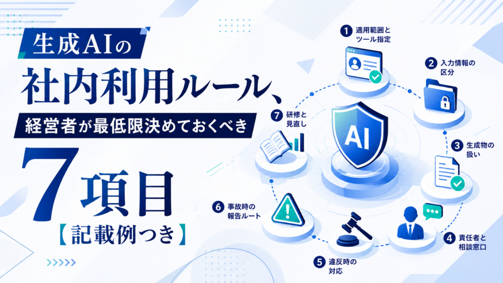 生成AIの社内利用ルール、経営者が最低限決めておくべき7項目【記載例つき】