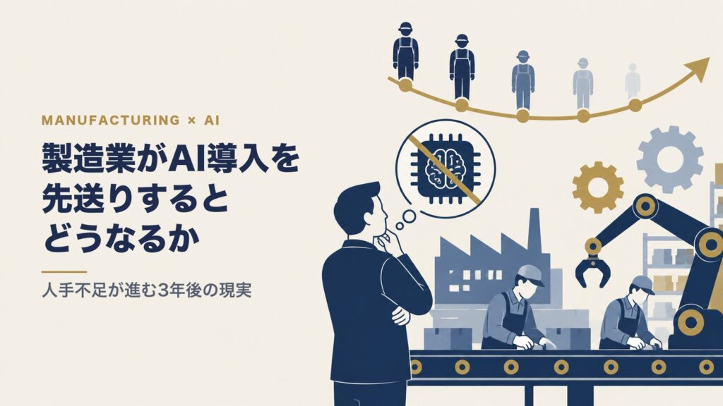 製造業がAI導入を先送りするとどうなるか｜人手不足が進む3年後の現実